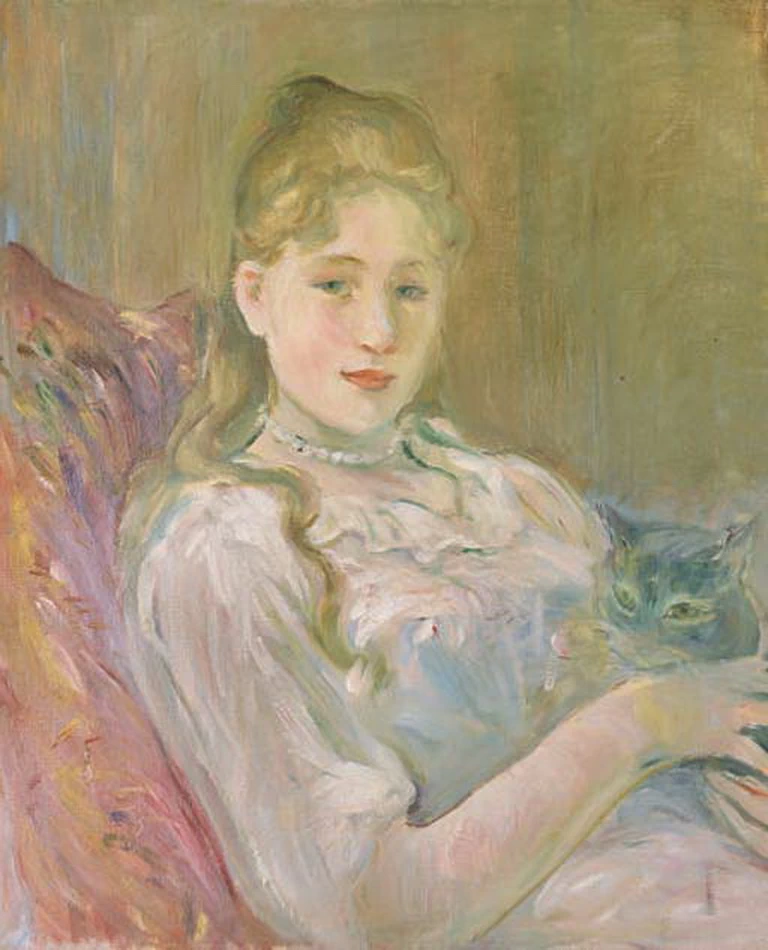 Giovane donna con il gatto